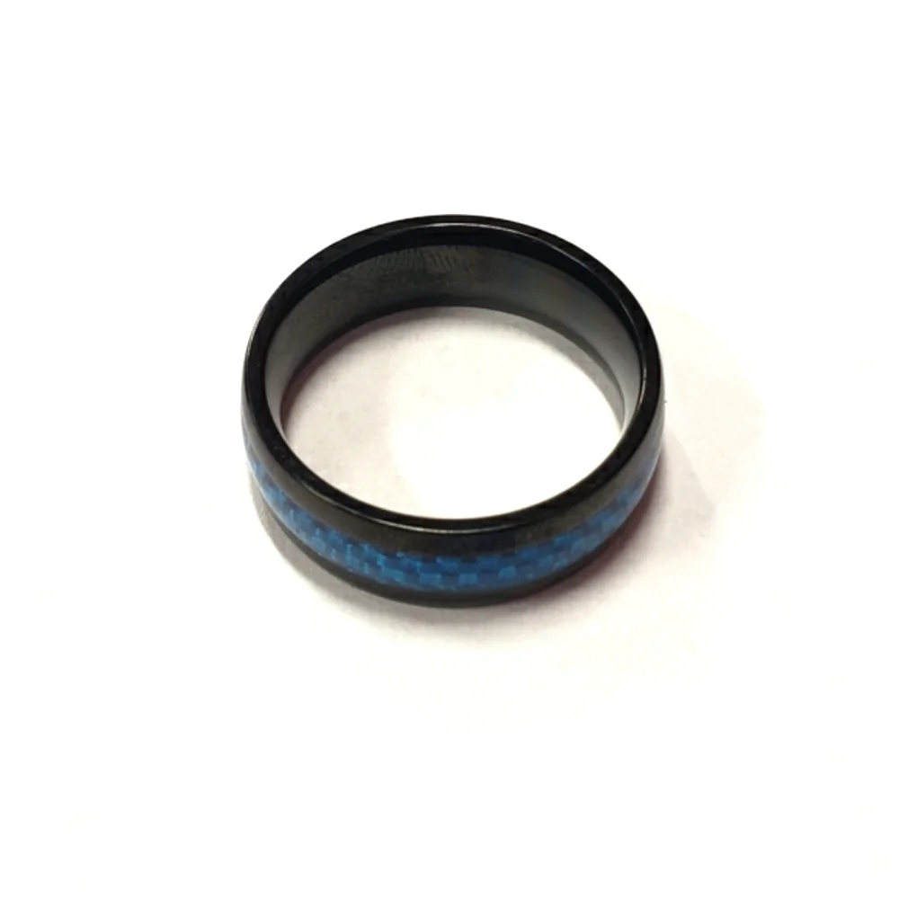 Mens Blue Tungsten Ring Size 12